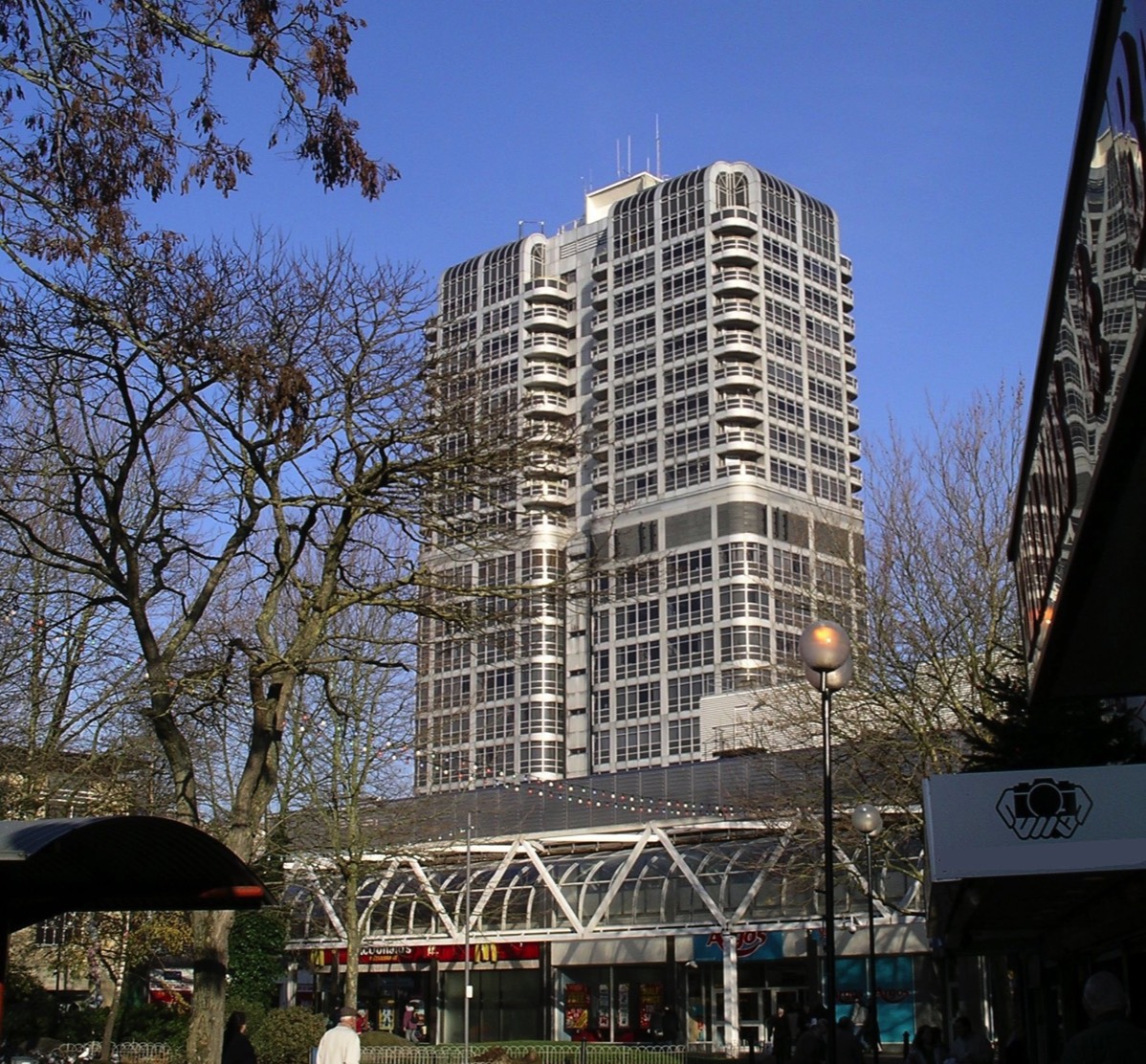 Pigeon netting was installed on the balconies of the David Murray John building in Swindon. 