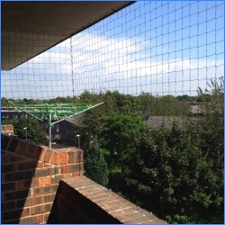 Pigeon netting on a balcony in Portsmouth